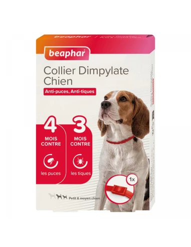 

Collar Dimpylate antiparasitario antiguas y garrapatas para perros pequeños y medianos - Eficacia inmediata y duradera 4 meses