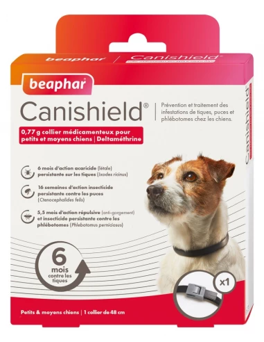 

Canishield, Halsband gegen Zecken, Flöhe und Mücken für Hunde