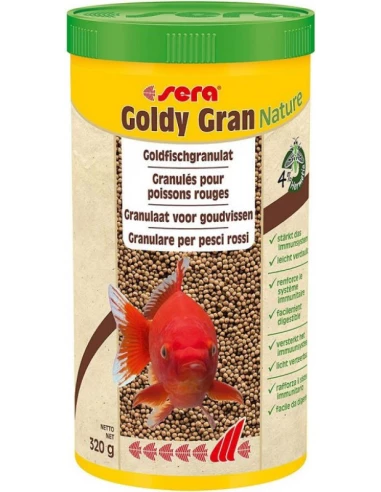 

Sera Goldy Gran es un alimento en granulados para peces de colores.