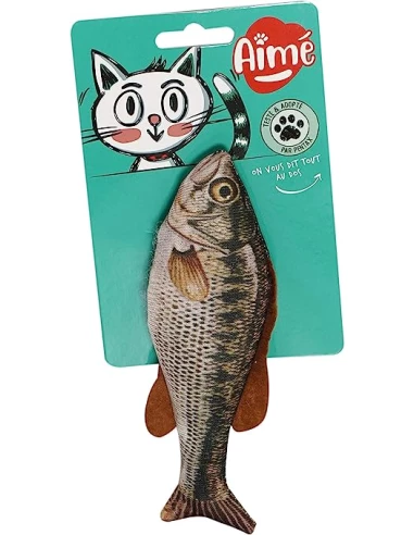 Aime Spielzeug für Katze Fisch 17 cm mit Katzenkräuter