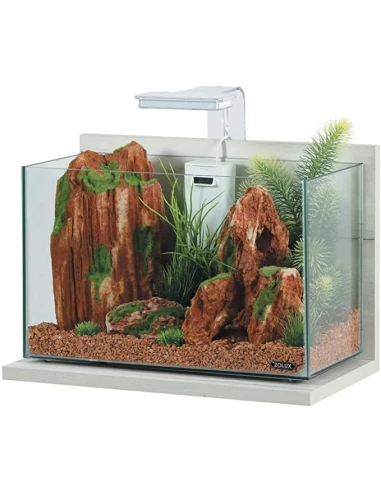 Poissy - Aquarium avec un Kit Complet de Filtre, Pompe, lumière et Chauffage